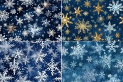 Blue Snowflake Digital Paper Bundle, Craft Paper Product Image 6