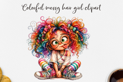 Colorful Messy Hair Girls Clipart Bundle PNG Product Image 19