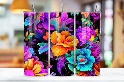 3D Dazzling Petal Parade Tumbler Wrap | Sublimation PNG Product Image 2