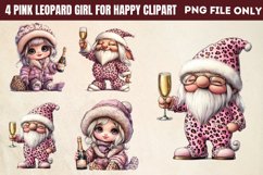 Pink leopard girl for Happy Clipart PNG Product Image 1