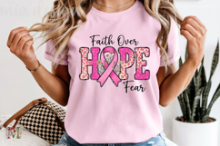 Faith Over Fear PNG, Hope Pink Ribbon Sublimation Design Product Image 5