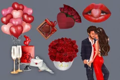 Valentine clipart PNG, Love clipart, 14 February clipart PNG Product Image 6