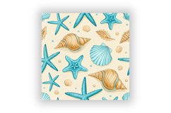 Seashell Seamless Pattern - Sandy Beige &amp; Ocean Blue Tones Product Image 6