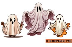 Halloween Retro Ghost Sublimation Clipart, PNG Product Image 1