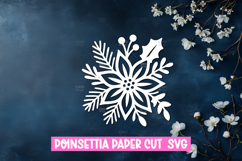 9 Paper Cut Poinsettia Flower SVG For Paper Craft Project Product Image 7