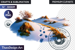 Watercolor Winter Landscapes and Snowy Cabin Illustrations Product Image 1