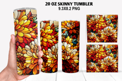 Flower Skinny Tumbler 20oz Wrap Design, Autumn Tumbler Wrap Product Image 1