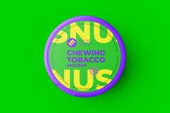 Snus Chewing Tobacco Can Mockup top view Product Image 6