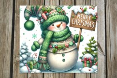 Xmas Snowman | cute Christmas Skinny tumbler sublimation Product Image 6