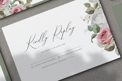 beautiful wedding card invitation with roses flower wreath Product Image 6