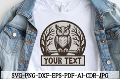 Owl SVG Laser Cut Files | Name Sign Vector | Cricut DXF PNG Product Image 6