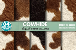 Cowhide Digital Paper Background PNG Product Image 1
