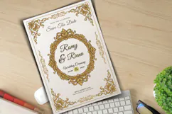 Elegant Gold Floral Wedding Invitation Canva Template Product Image 4