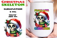 Christmas skeleton Sublimation PNG. Product Image 1