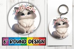 Charming Round Cat Sublimation Product Image 1
