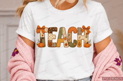 Peach Patchwork TEACH PNG Design teach png, teacher png Product Image 6