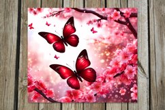 Sakura | 4 flowers Skinny tumbler Sublimation designs Product Image 2