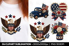 Patriotic Crochet Eagle Sublimation PNG Product Image 1