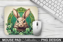 St. Patrick's Day Bunny Sublimation Mouse Pad Design Product Image 1