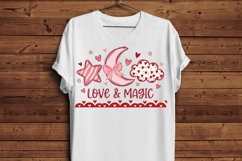 Love and Magic PNG, Valentine Moon PNG, Cute Valentine Desig Product Image 3