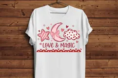 Love and Magic PNG, Valentine Moon PNG, Cute Valentine Desig Product Image 3