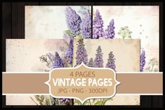 4 Vintage Lilac Flower Digital Papers I Junk Journal Page Product Image 1