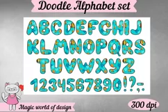 Marine Doodle Letters Numbers png, sublimation design Product Image 2