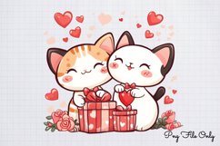 Valentine Cat Kitty Clipart PNG Product Image 1