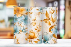 Watercolor Floral 20 oz Skinny Tumbler Wrap, Sublimation PNG Product Image 3