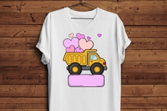 Glitter Dump Truck with Hearts PNG Product Image 4