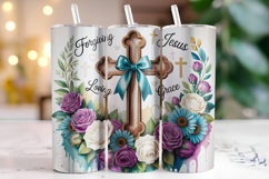 Forgiving Loving Jesus Grace Tumbler Wrap | Sublimation Product Image 1