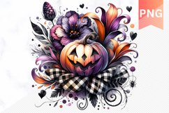 Flowers Halloween Sublimation - Flowers Clipart PNG Design Product Image 1