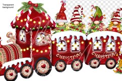 Christmas train with gnomes and Christmas trees Christmas Product Image 4