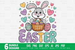 Happy Easter Bunny SVG PNG Bundle. Cute Kids Clipart Set. Product Image 7