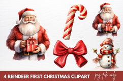 Reindeer First Christmas Clipart Sublimation Product Image 1