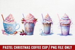Pastel Christmas Coffee Cup Sublimation, Christmas Clipart Product Image 1