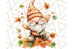 Fall Gnome PNG Clipart, Cute Autumn Gnomes with Pumpkins Product Image 2