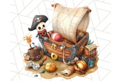 Cartoon Pirate Kids and Animals PNG Clipart for Fun Designs Product Image 5