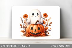Fall Ghost Cutting Board. Cute Ghost Cutting Board Design Product Image 1