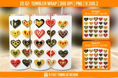 3D Cute Heart Tumbler Wrap Designs, Sublimation Wrap Product Image 1