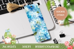 Printable Bookmark Design, Blue Hydrangea Bookmark Template Product Image 1