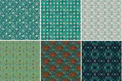 Teal Victorian Grunge Digital Paper,Dark Academia Damask Product Image 6