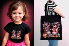 Watercolor Halloween Spooky Tea Party. PNG sublimation Product Image 3