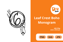 Leaf Crest Boho Monogram - Hand Drawn Botanical Letters Product Image 1