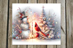 Cute Xmas snowman | Skinny tumbler sublimation design P2 Product Image 2