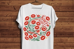 Kisses Kisses PNG, Lips Valentine PNG, Floral Kiss Lips Desi Product Image 4