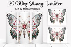 Bejeweled Butterfly Tumbler Design - Sublimation PNG Design Product Image 1