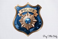 Watercolor Cute Police Clipart PNG Product Image 1