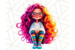 Teen Girl Clipart PNG, Fun Character Illustration Product Image 2