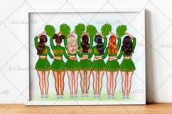 Cheer Sisters Clipart, Cheerleaders Clipart Product Image 6